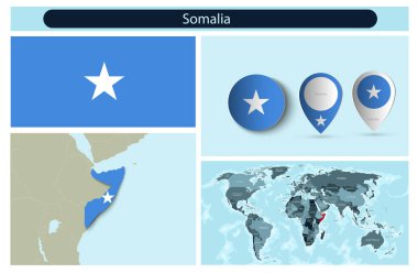 Haritalardan ve bayraklardan yapılmış politik bilgi grafikleri. Vektör illüstrasyonu