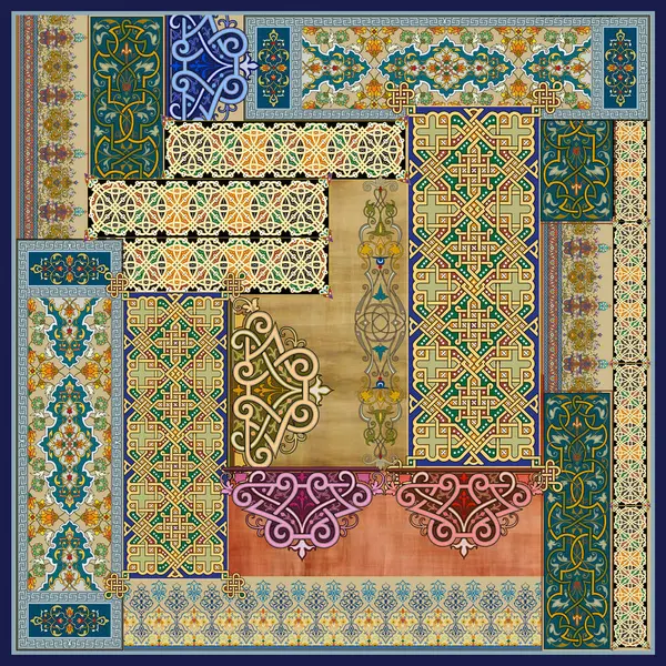 Yıpranmış desenli ipek eşarp tasarımı