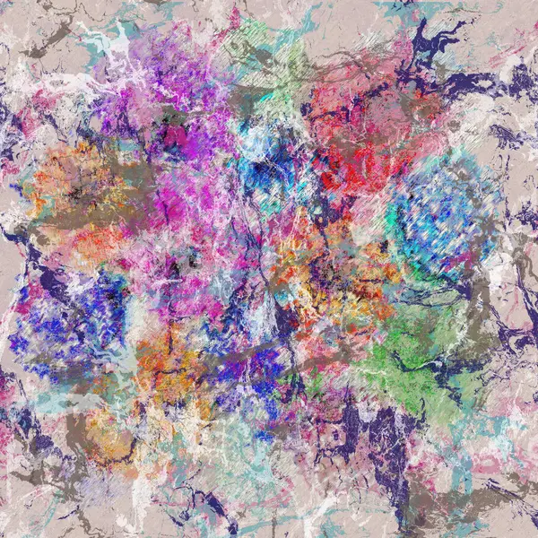 Renkli çiçekli ipek eşarp tasarımı