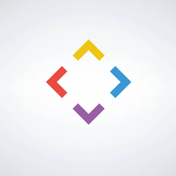 Élément Carré Abstrait Géométrique Boîte Créativité Cadre Modèle Logo Avec — Image vectorielle
