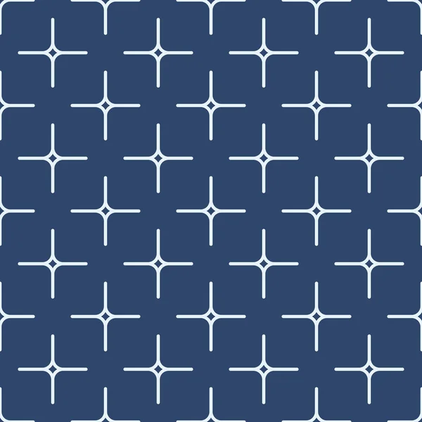 Простой Бесшовный Узор Абстрактный Геометрический Фон Белый Крестовый Люк Синем — стоковый вектор