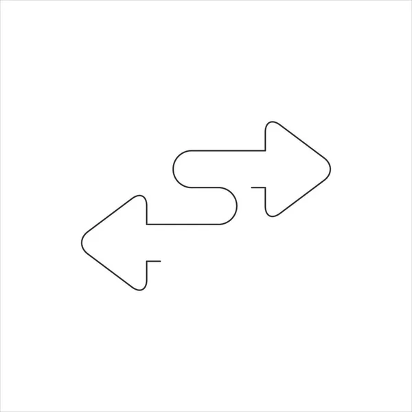 Transfer Pijlen Een Lijn Pictogram Lineair Stijlteken Voor Mobiel Concept — Stockvector