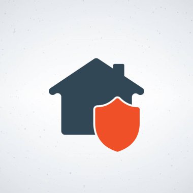 Home Protection. Shield and house. home security, safe property. Stock vector illustration isolated clipart