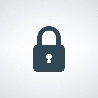 Hafif arkaplanda basit bir asma kilit simgesi.