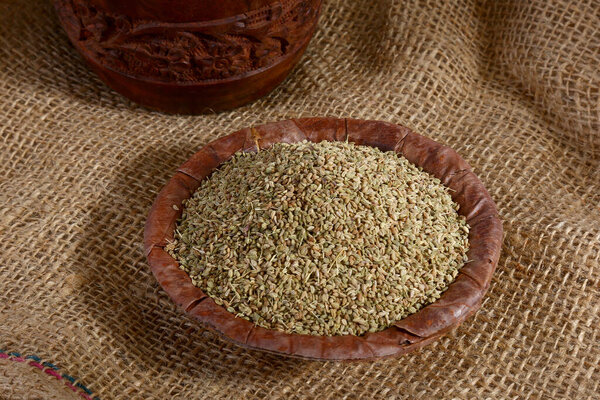 Ajwain in a Wooden bowl 