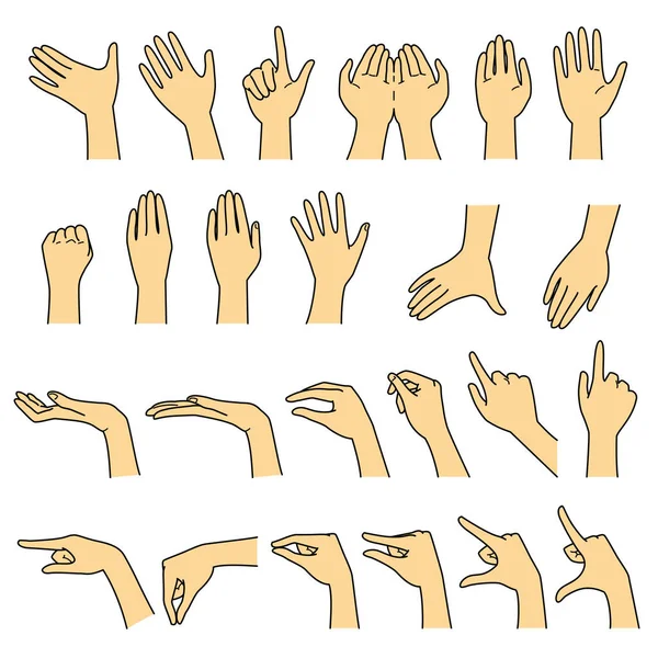 Hand Gestures Vector File Set — Stock Vector