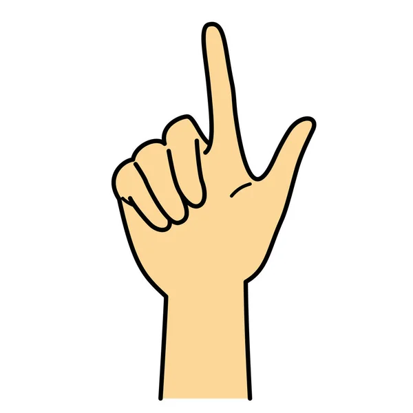 Gesto Mão Dedo Indicador Apontando Para Cima Ilustração — Fotografia de Stock