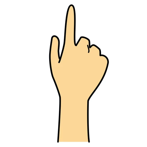 Gesto Mão Dedo Indicador Apontando Para Cima Ilustração — Fotografia de Stock