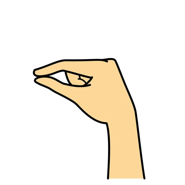 手のジェスチャー ピンチイン 何かを握る イラスト — ストック写真