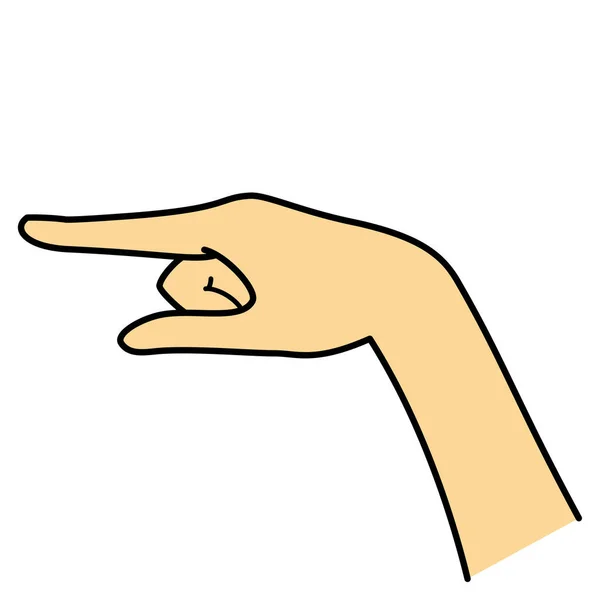 手のジェスチャー人差し指のポインティングイラスト — ストック写真