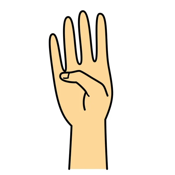 Gesto Mão Sinal Mão Número Ilustração — Fotografia de Stock