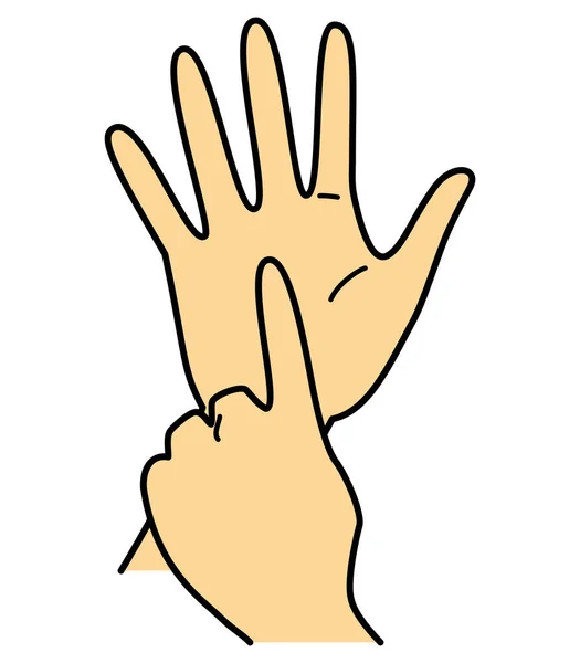 Χειρονομία Χέρι Χέρι Σημάδι Αριθμός Και Δύο Χέρια Εικονογράφηση — Φωτογραφία Αρχείου