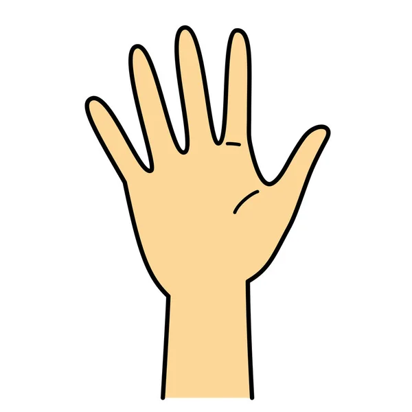 Handgeste Zahl Handfläche Fünf Finger Illustration — Stockfoto