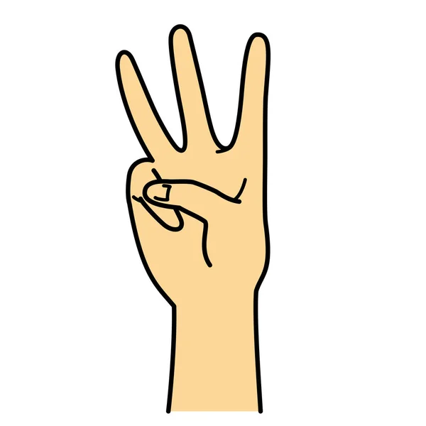 Gesto Mão Sinal Mão Número Ilustração — Fotografia de Stock