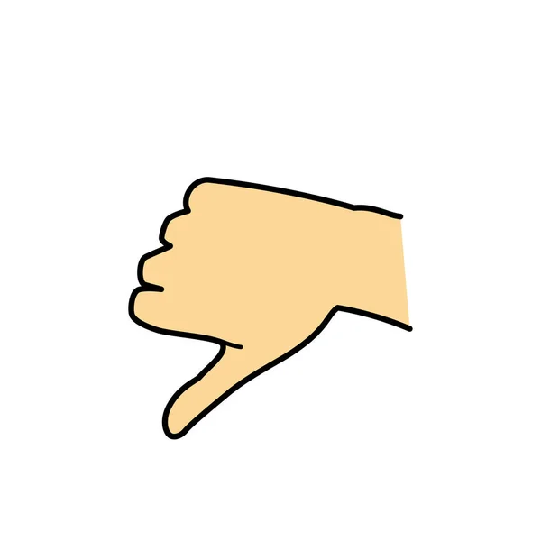 手のジェスチャー 手のサイン 親指のダウン Jpegイラスト — ストック写真