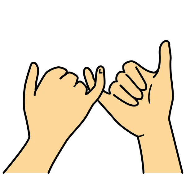 Χειρονομία Χέρι Συνδέοντας Μικρά Δάχτυλα Που Σημαίνει Υπόσχεση Στην Ιαπωνία — Φωτογραφία Αρχείου