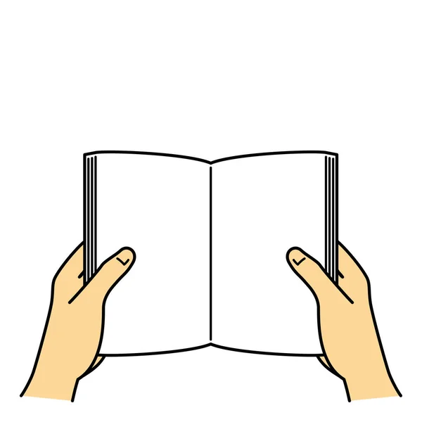Mãos Segurando Livro Aberto Ilustração Imagem Jpeg — Fotografia de Stock