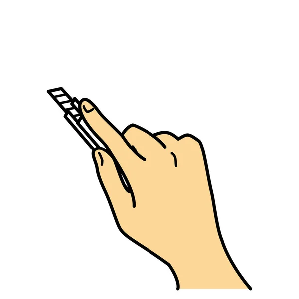 Hand Hält Ein Cutter Messer Illustrationsbild Jpeg — Stockfoto
