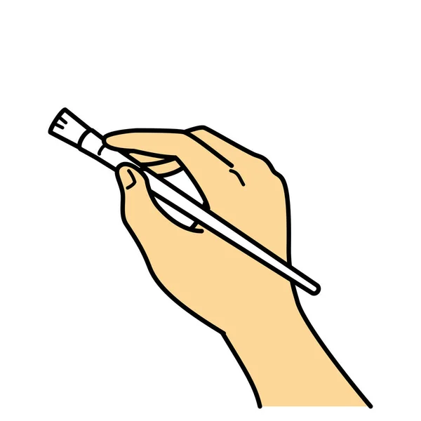 Hand Hålla Pensel Illustration Bild Jpeg — Stockfoto