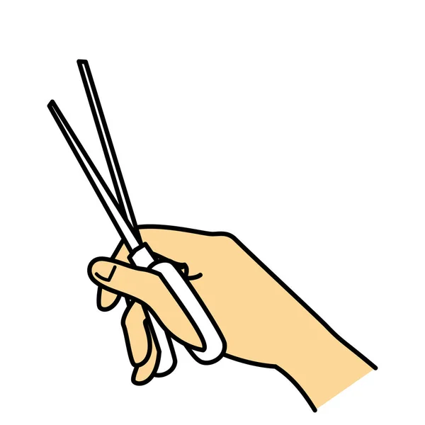 Mão Segurando Uma Tesoura Imagem Ilustração Jpeg — Fotografia de Stock