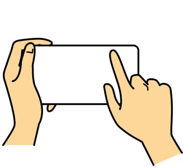 Akıllı telefonu tutan eller, ekrana dokunmak, resim çizmek, jpeg