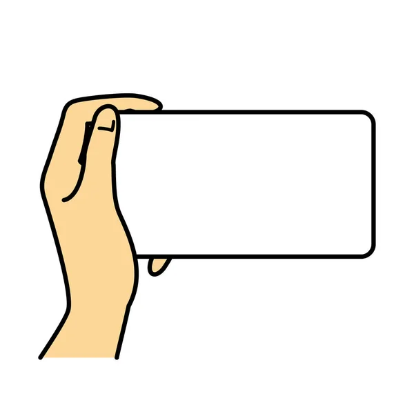手を握っているスマートフォン 空白の画面 イラスト画像 Jpeg — ストック写真