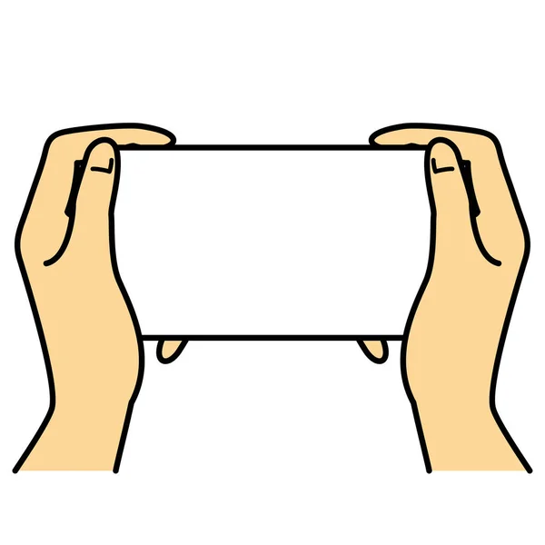 スマートフォン タッチスクリーン イラスト画像 Jpegを保持する手 — ストック写真