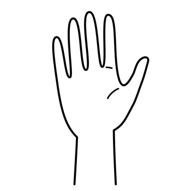 palm hand, palm of hand, monochrome illustration