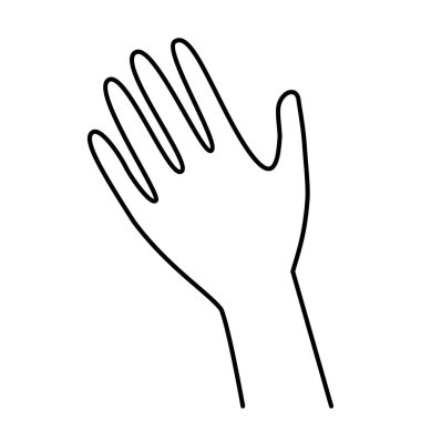 back of the hand, monochrome illustration