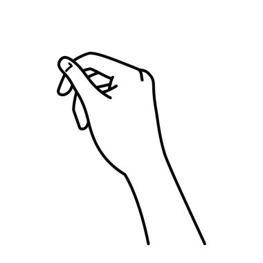 hand gesture,  side view, wrist, holding, monochrome line illustration