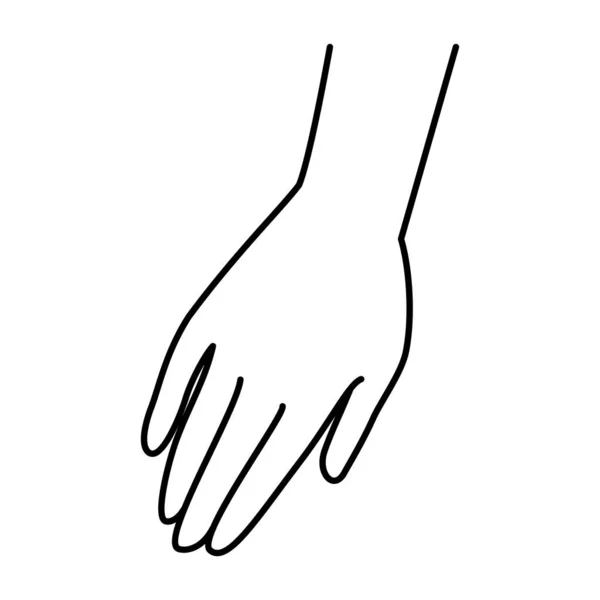 back of the hand, monochrome line illustration