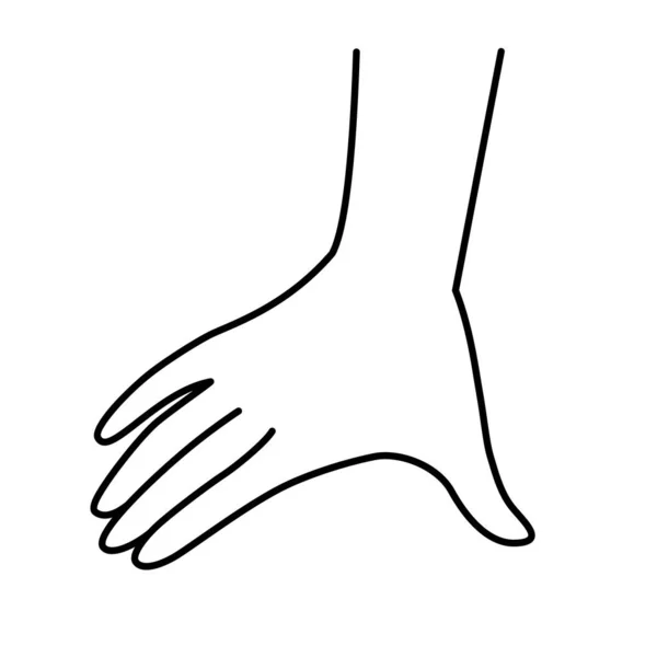 back of the hand,  hand span, monochrome line illustration