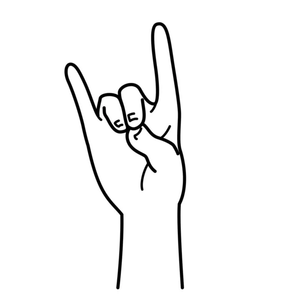 hand gesture, hand sign, fox, monochrome illustration