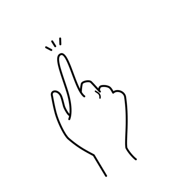 hand gesture, index finger pointing, monochrome illustration