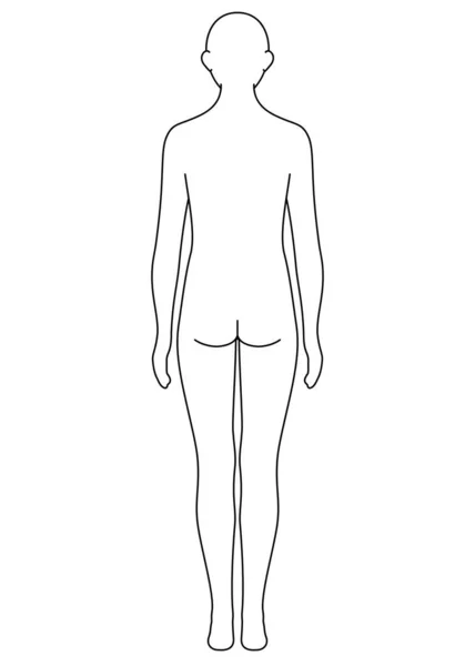 Human Body Outline Back Monochrome Illustration — Fotografia de Stock