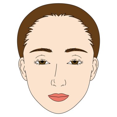 Kadın yüzü, sarkık göz kapakları, ptosis.
