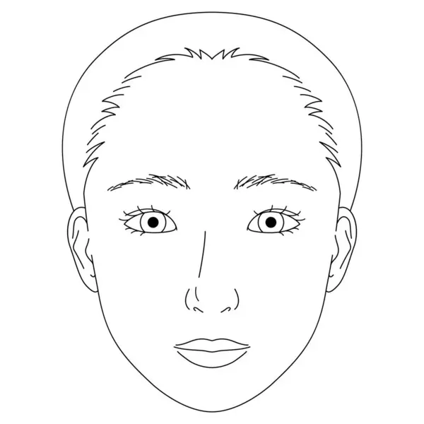 Cara Mujer Ojos Doble Párpado Ocultos Pliegue Epicantal Ojos Almendra — Vector de stock