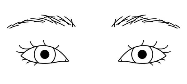 Ojos Mujer Tapa Mono Ojos Almendra Esquema Ilustración — Archivo Imágenes Vectoriales