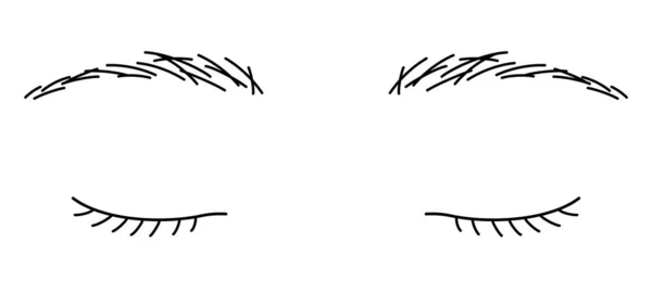 Kvinna Ögon Slutna Ögon Kontur Illustration — Stock vektor