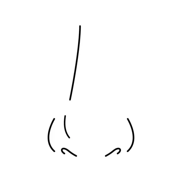 Nos Obrys Černobílá Ilustrace — Stockový vektor