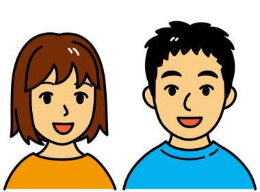 man and woman, smiling, couple, vector illustration