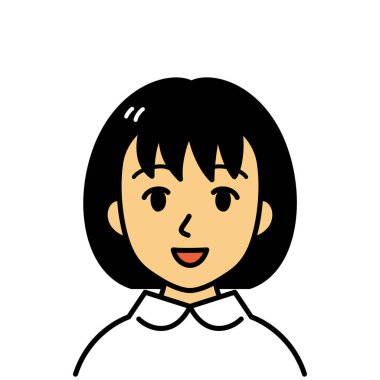 Beyaz üniformalı genç bir kadın, vektör çizimi.