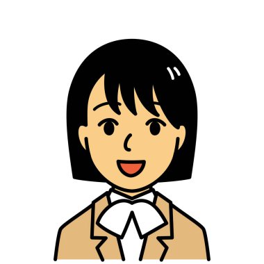 Bej takım elbiseli genç kadın, vektör, illüstrasyon