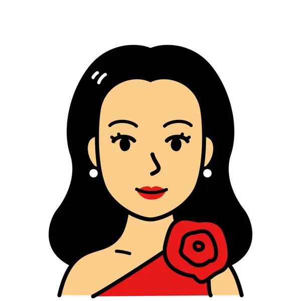 Жінка Червоній Сукні Вектор Ілюстрація Ліцензійні Стокові Вектори