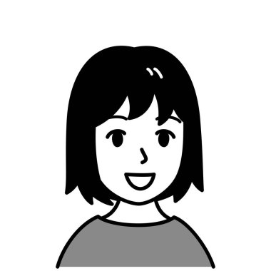 Kadın, vektör illüstrasyonu, siyah beyaz illüstrasyon