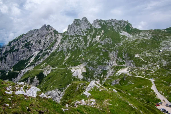 Mala Spice Cime Verdi Peaks Mangart Saddle Slovenia Highest Panoramic — Stock Photo, Image