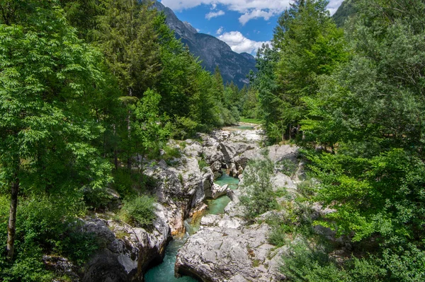 Erstaunlich Wildes Wasser Mala Korita Soce Tal Kleiner Rein Türkisfarbener lizenzfreie Stockbilder