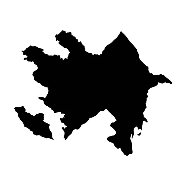 Azerbaijan Isola Mappa Silhouette — Vettoriale Stock