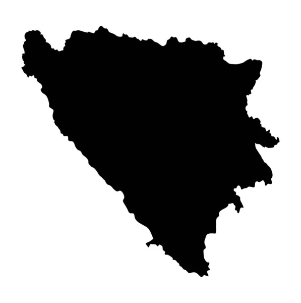 Bosnia Herzégénie Carte Île Silhouette — Image vectorielle
