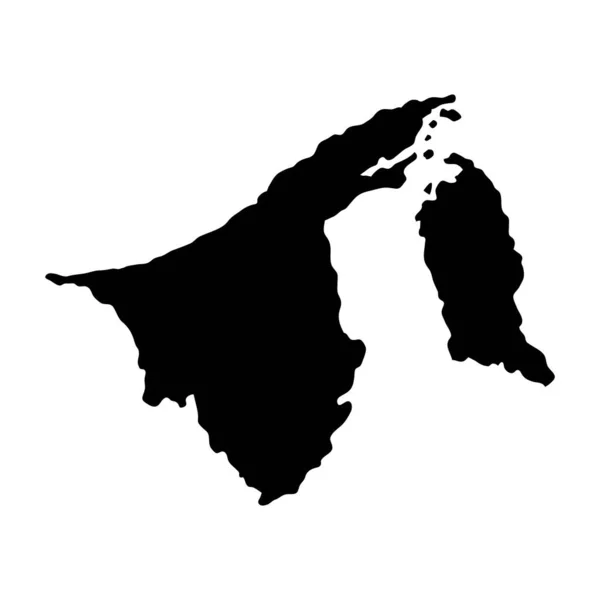 Brunei Darussalam Νησί Χάρτη Σιλουέτα — Διανυσματικό Αρχείο